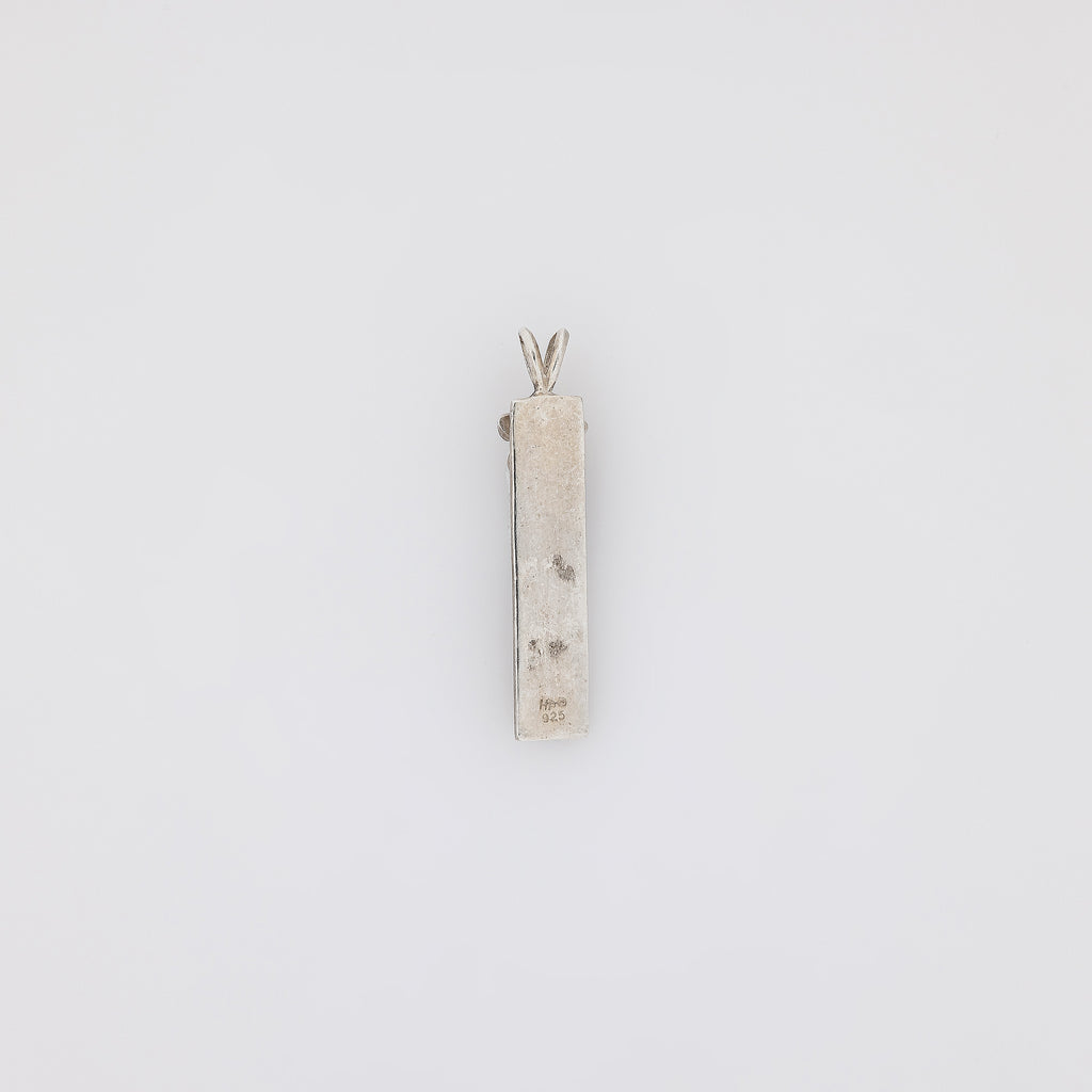 Black KU'UIPO Vertical Bar Pendant with 3D Plumeria