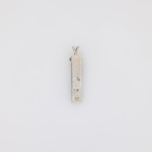 Black KU'UIPO Vertical Bar Pendant with 3D Plumeria