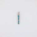 Blue KUʻUIPO Vertical Bar Pendant with Etched Plumeria