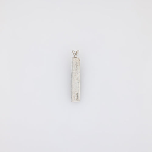 Blue KUʻUIPO Vertical Bar Pendant with Etched Plumeria