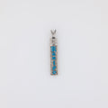 Blue KUʻUIPO Vertical Bar Pendant with Carved Plumeria