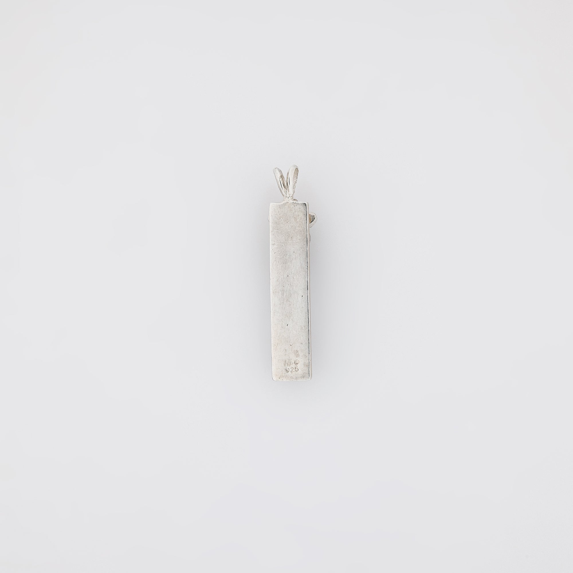 Blue KUʻUIPO Vertical Bar Pendant with 3D Plumeria