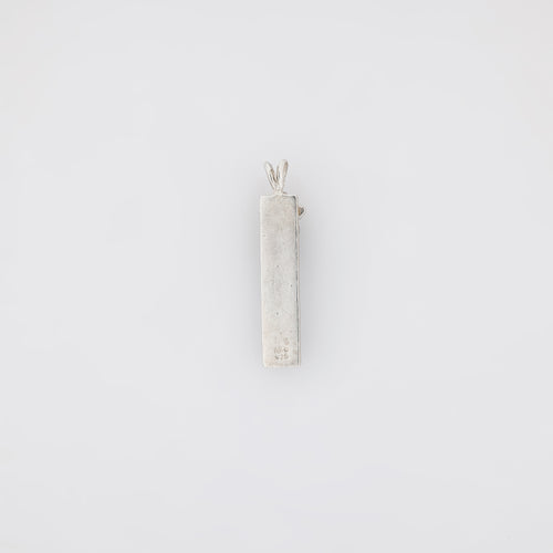 Blue KUʻUIPO Vertical Bar Pendant with 3D Plumeria