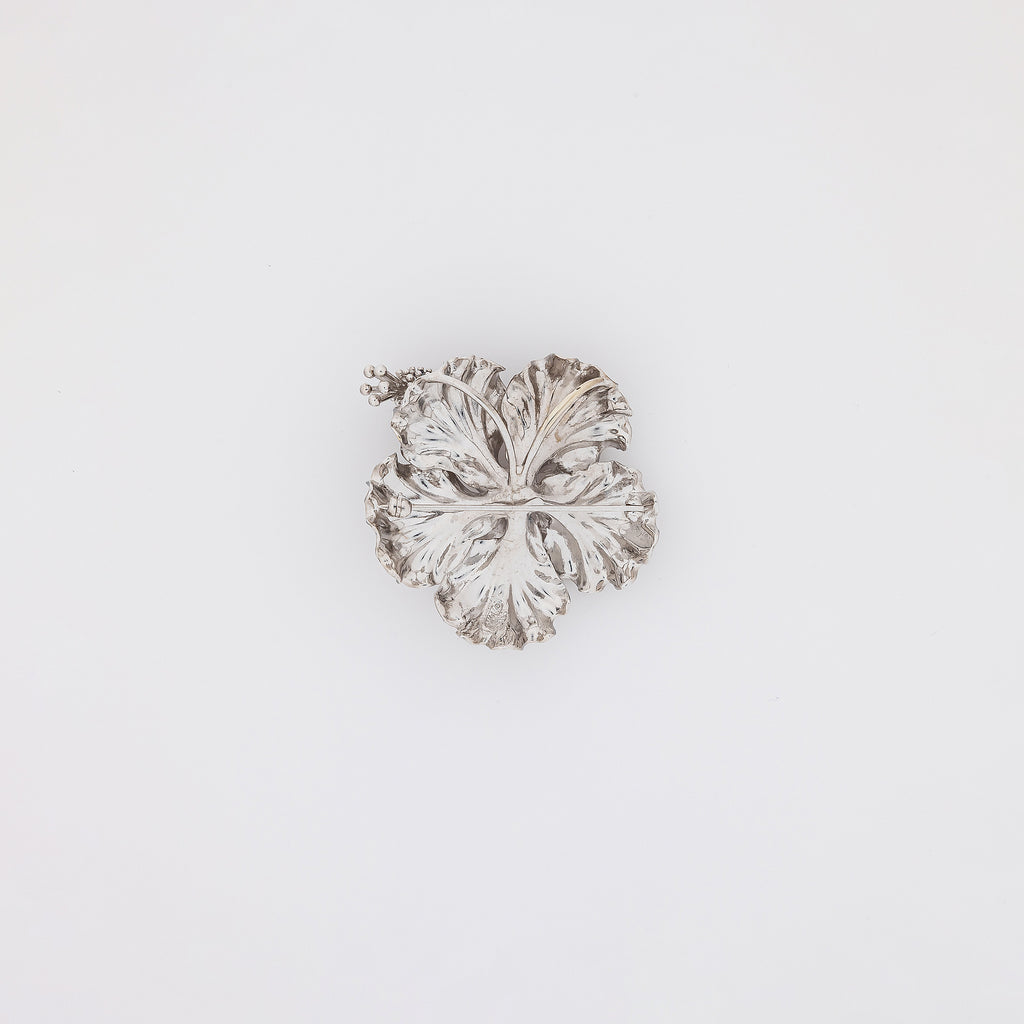 Jumbo Hibiscus Pendant + Brooch with Sapphires + Diamonds