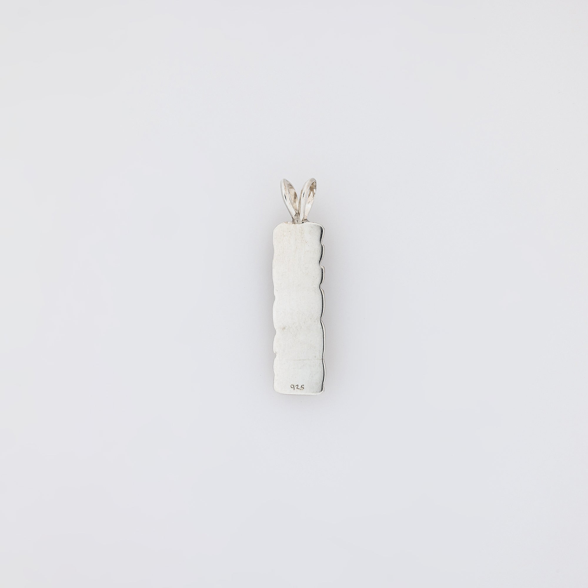 Double Plumeria + Scroll Vertical Bar Pendant