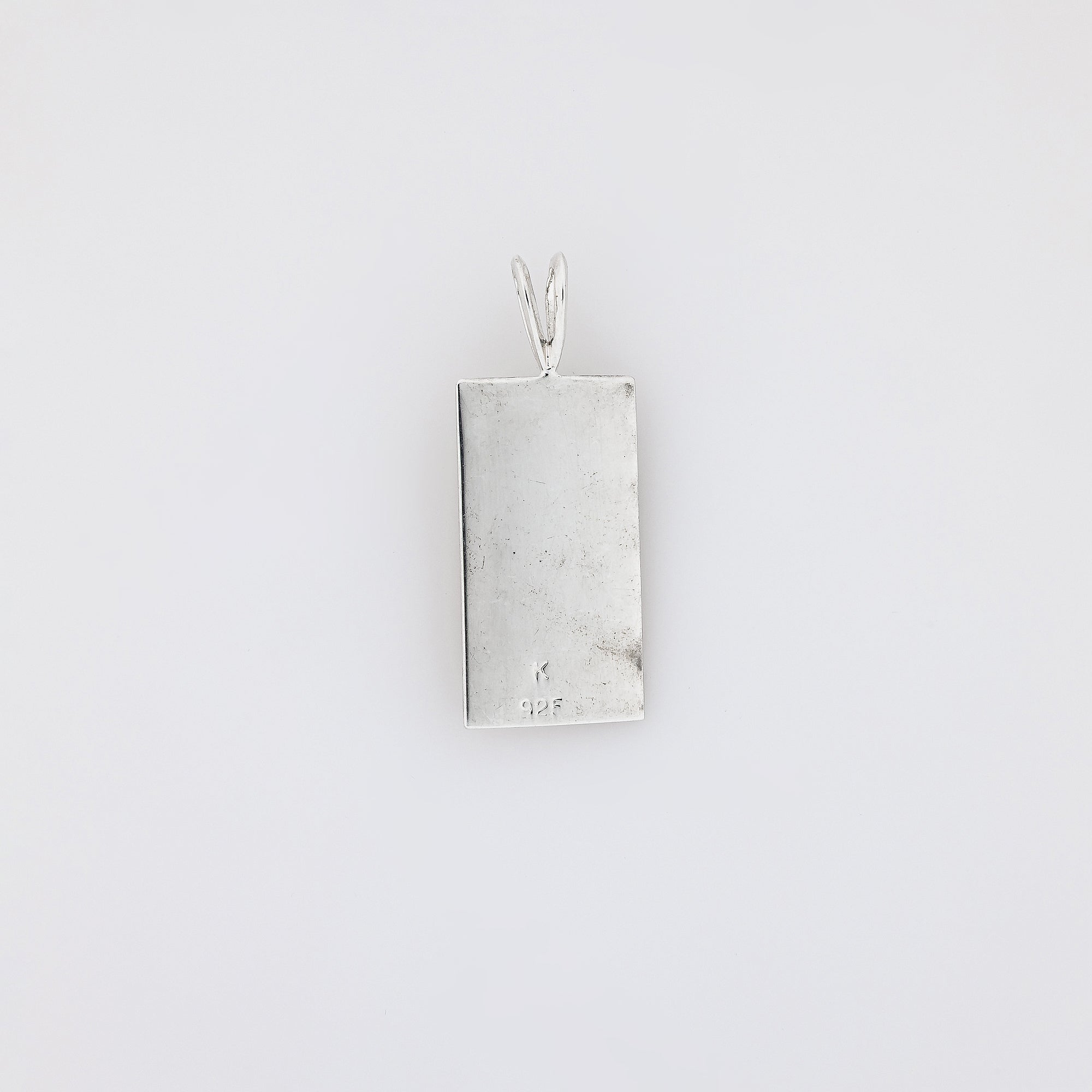 Double Plumeria on Stem Vertical Bar Pendant