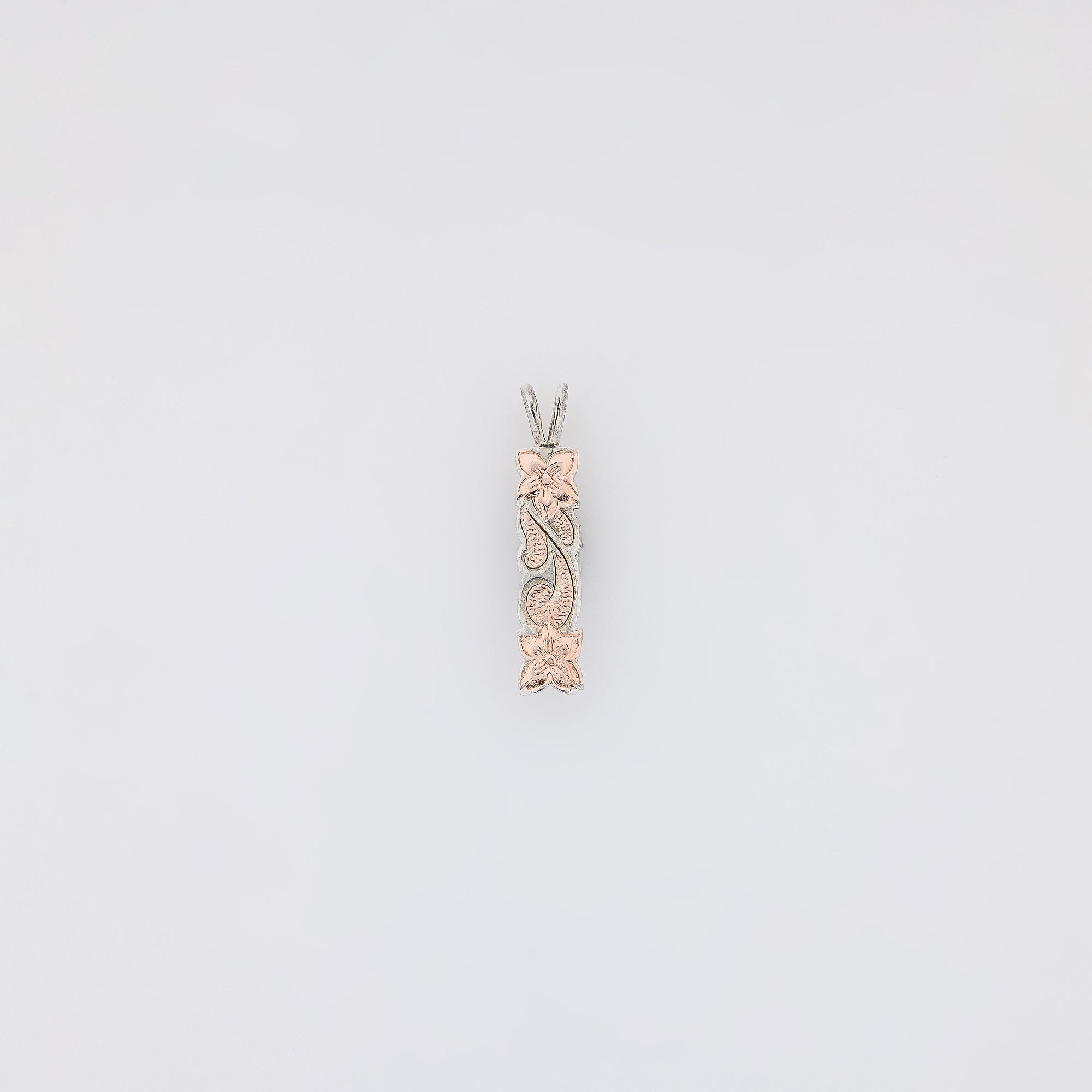 Double Pink Plumeria Vertical Pendant