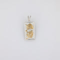 Double Monstera Leaf Vertical Bar Pendant
