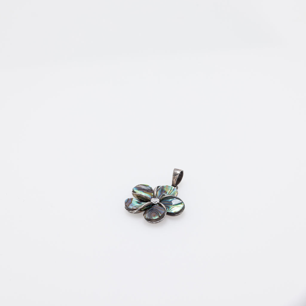 Abalone Shell Plumeria Pendant