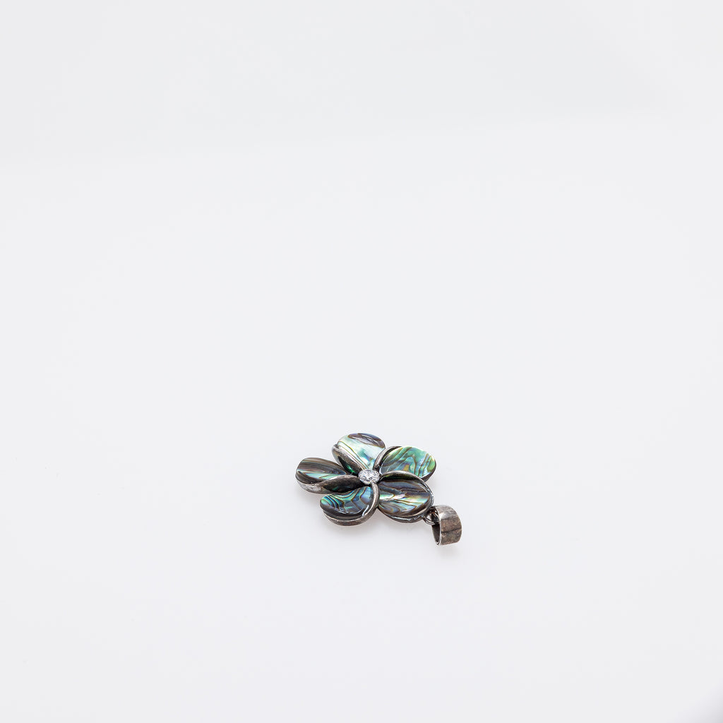 Abalone Shell Plumeria Pendant
