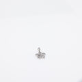 CZ Studded Plumeria Pendant in 14k White Gold