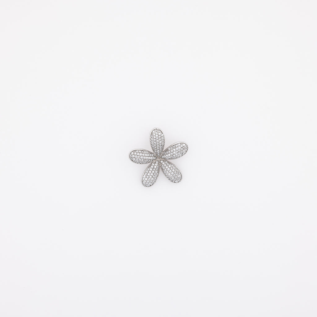 Five Petals CZ Extra Bling Plumeria Pendant