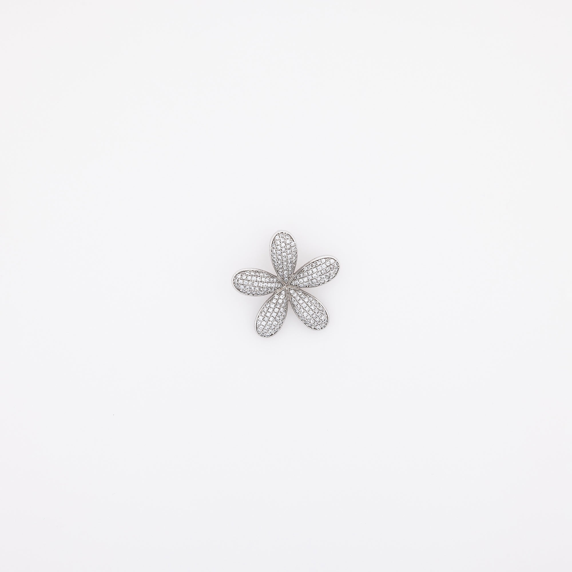 Five Petals CZ Extra Bling Plumeria Pendant