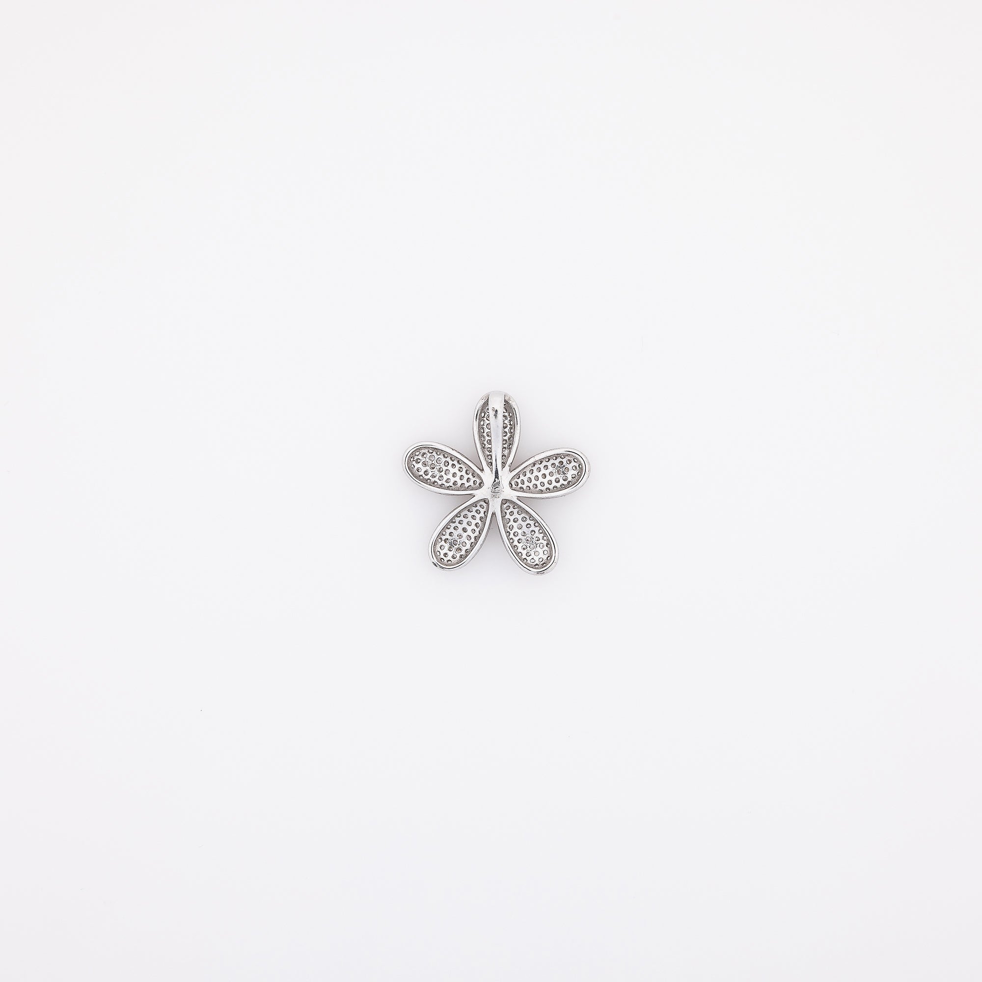 Five Petals CZ Extra Bling Plumeria Pendant