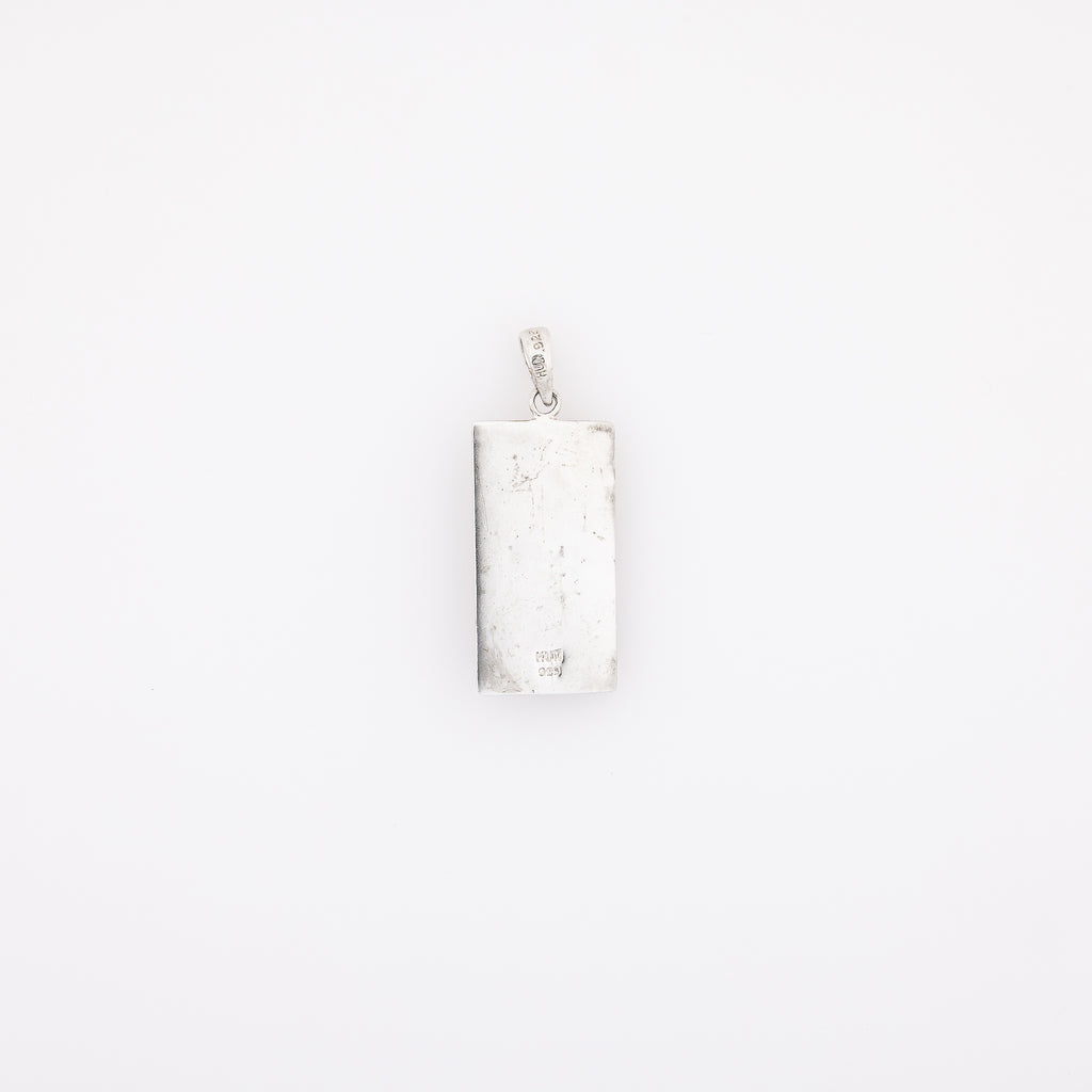 Double Hibiscus Vertical Bar Pendant - Large Size