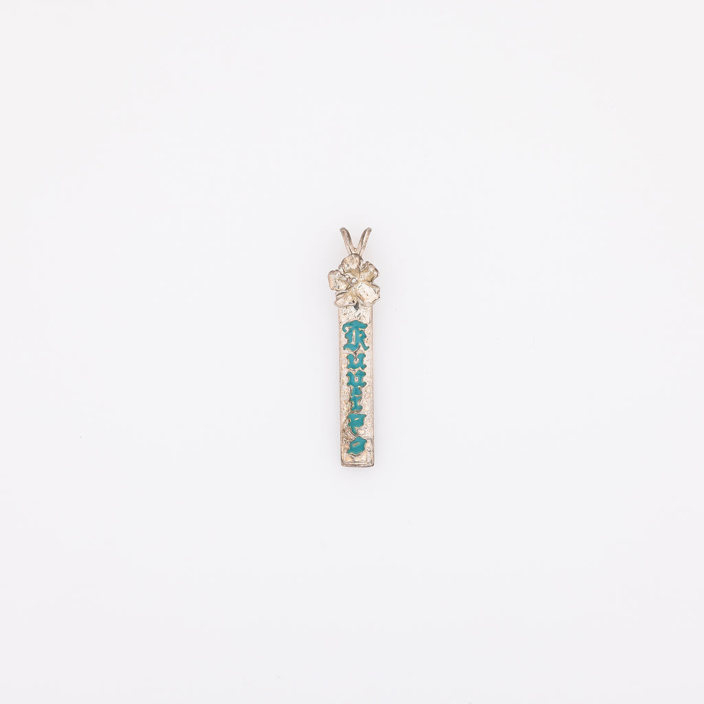 Turquoise KU'UIPO + Hibiscus Vertical Bar Pendant