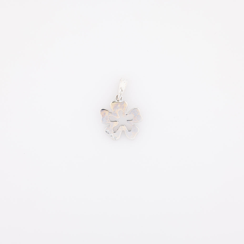 Cutout Engraved Hibiscus Pendant