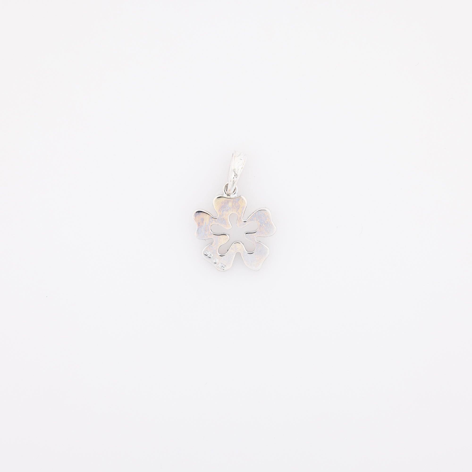 Cutout Engraved Hibiscus Pendant