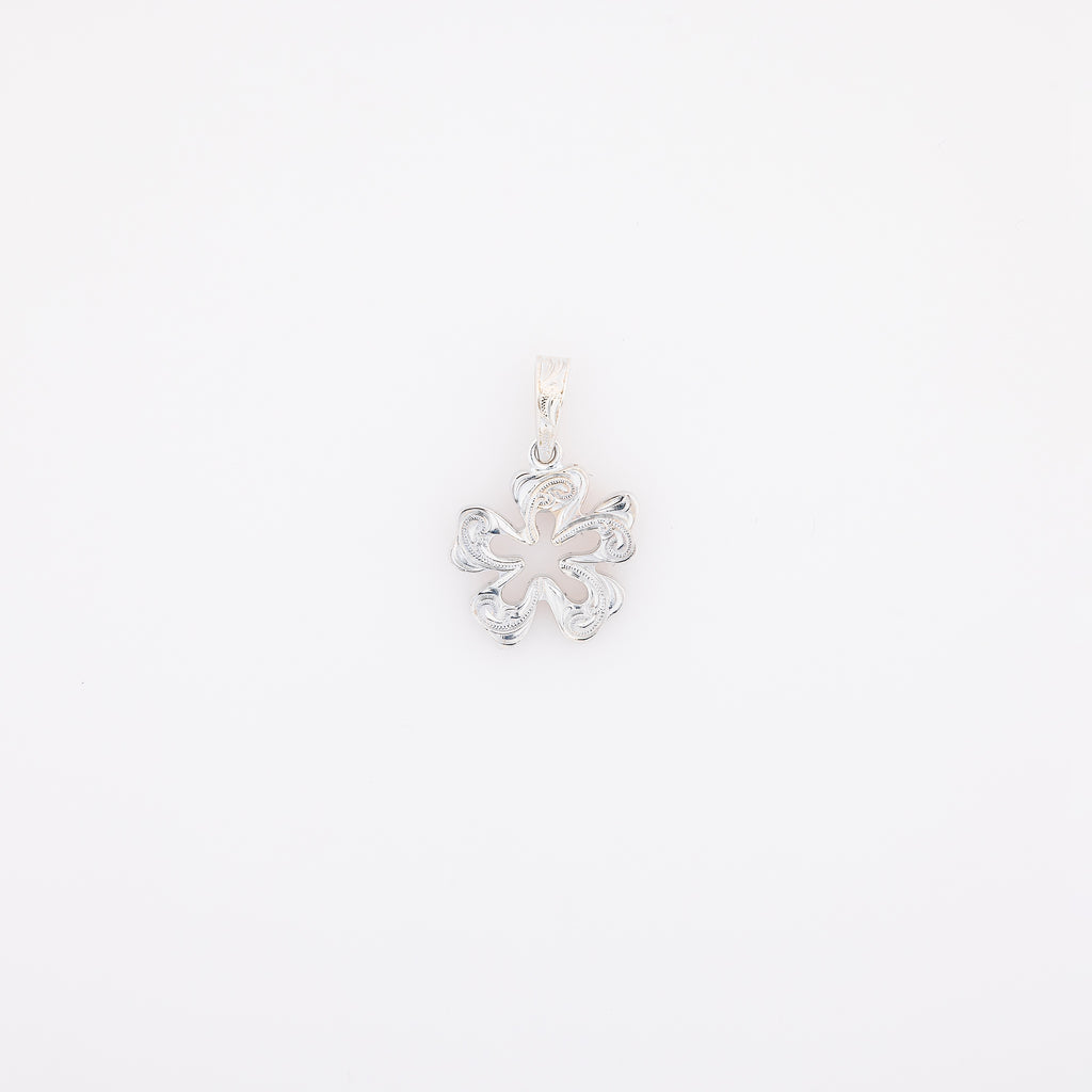 Cutout Engraved Hibiscus Pendant