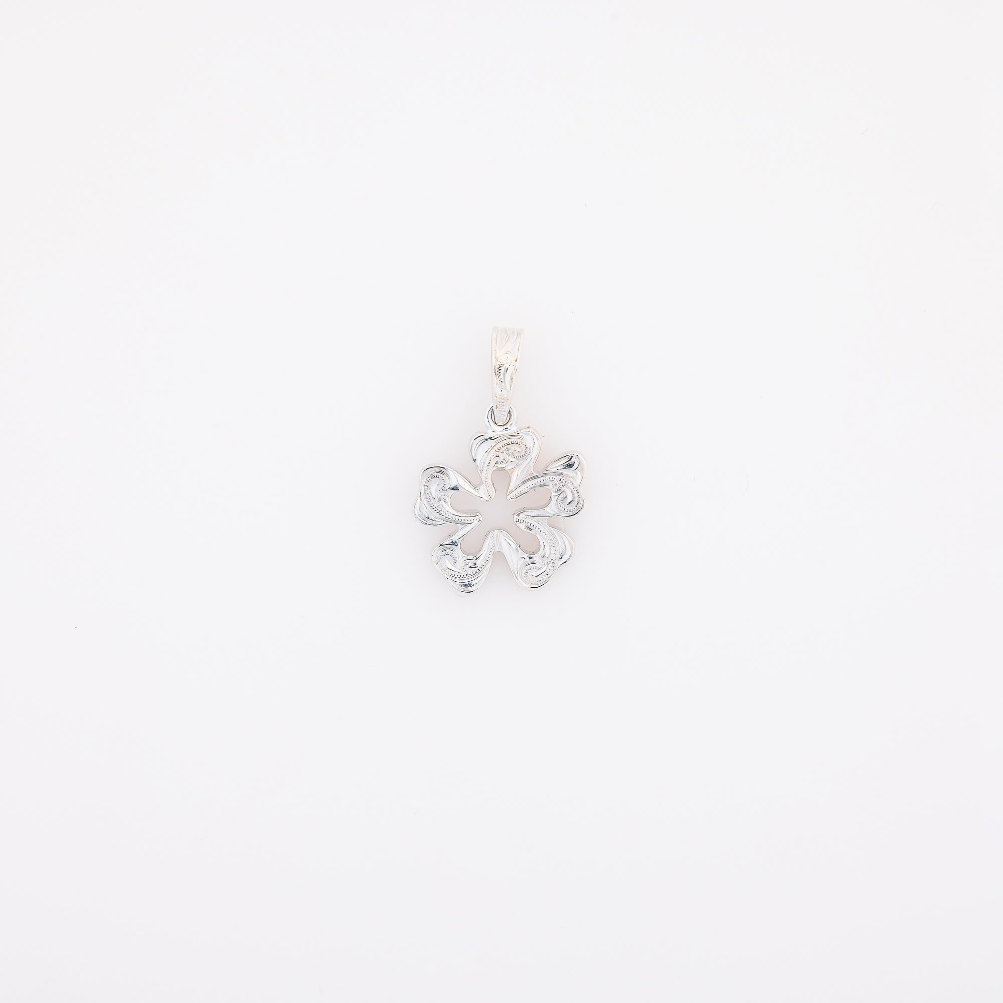 Cutout Engraved Hibiscus Pendant
