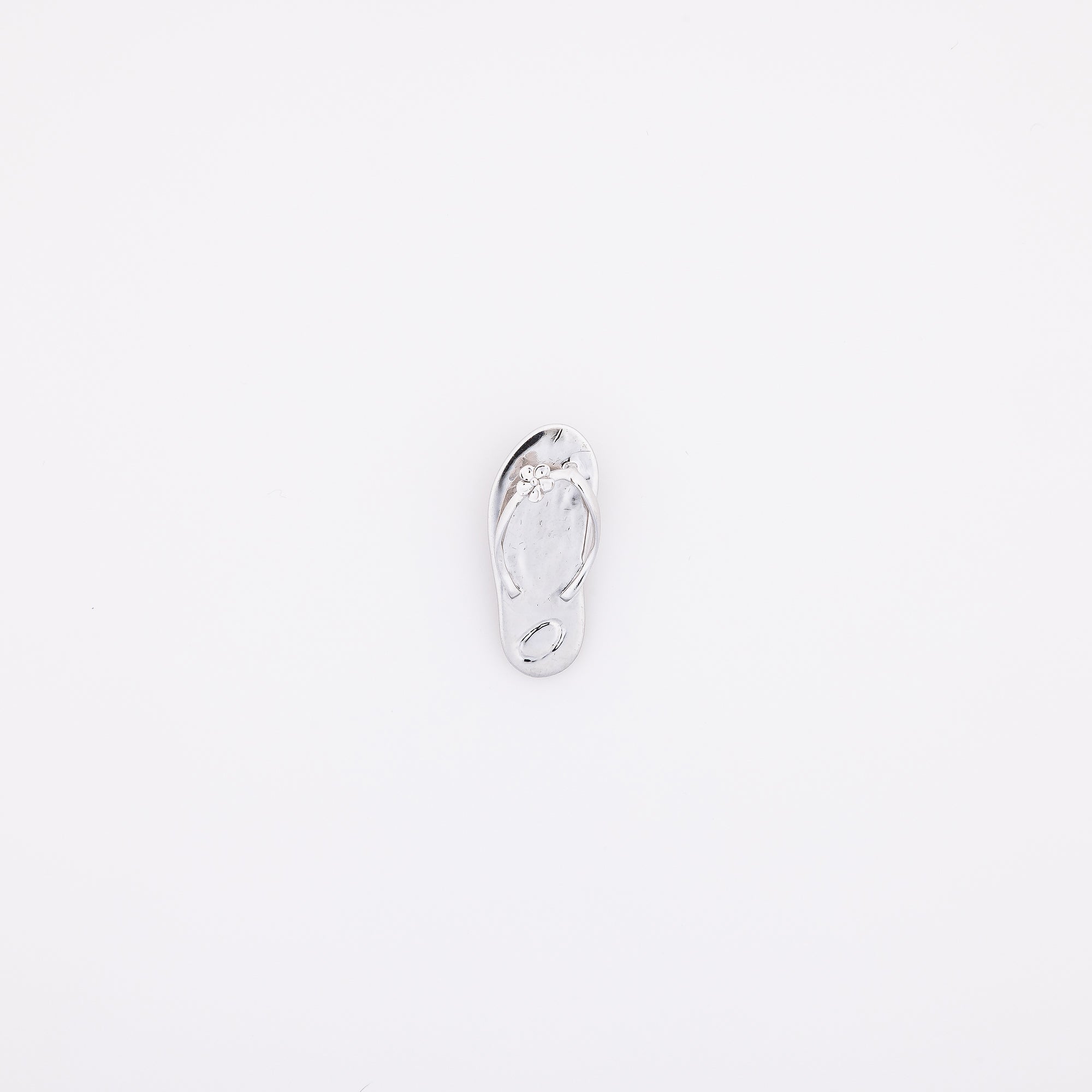 Large Silver Slippah with Single Plumeria