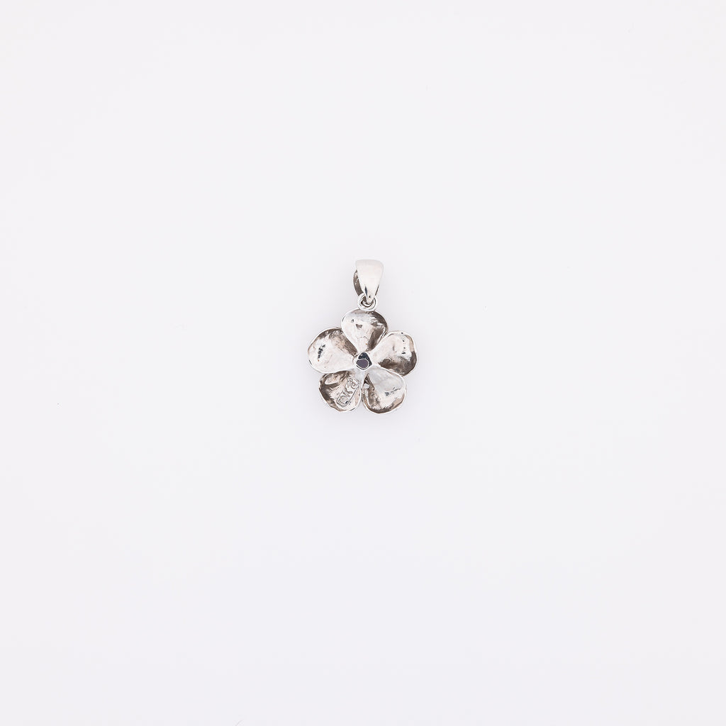 Tanzanite Plumeria Pendant in White Gold