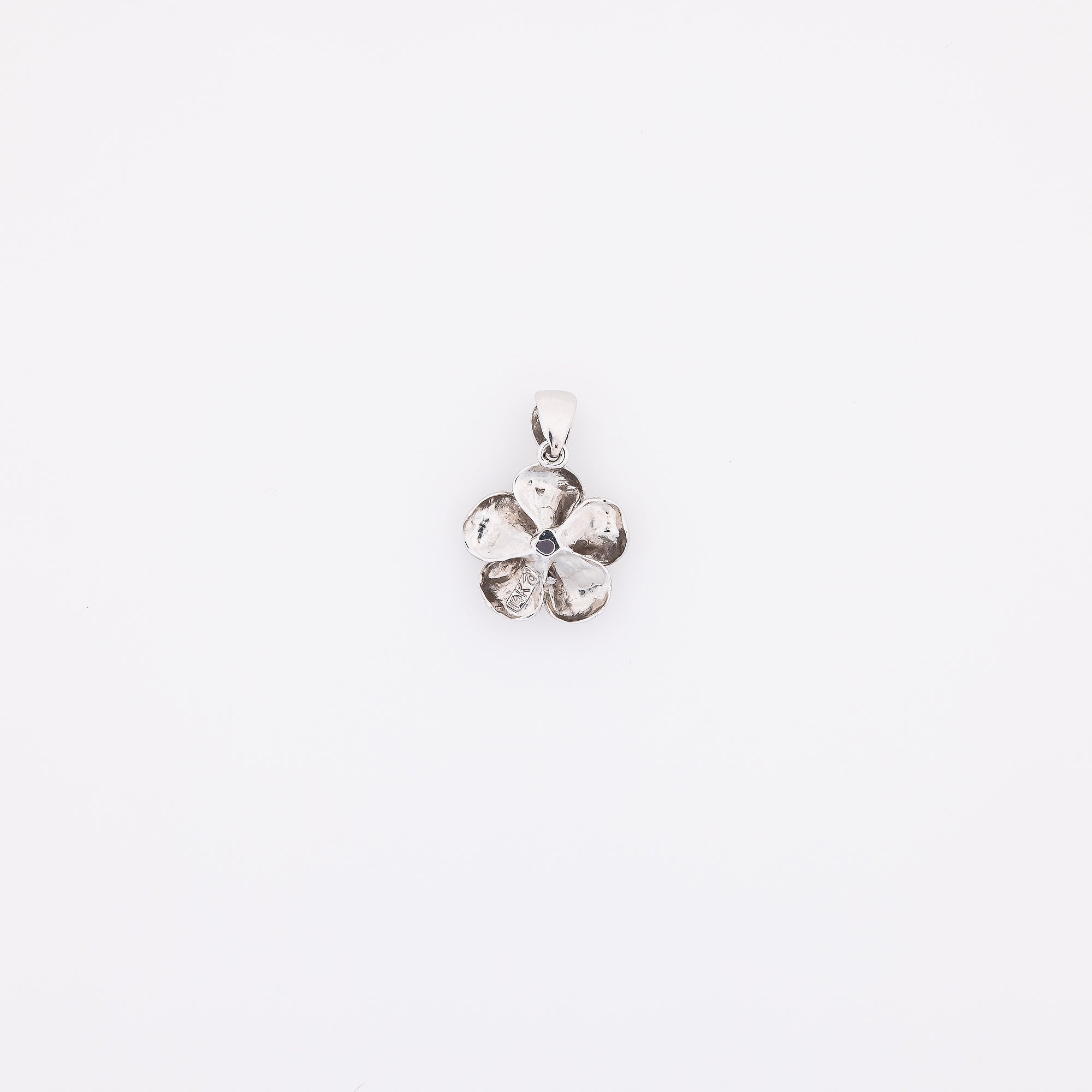 Tanzanite Plumeria Pendant in White Gold