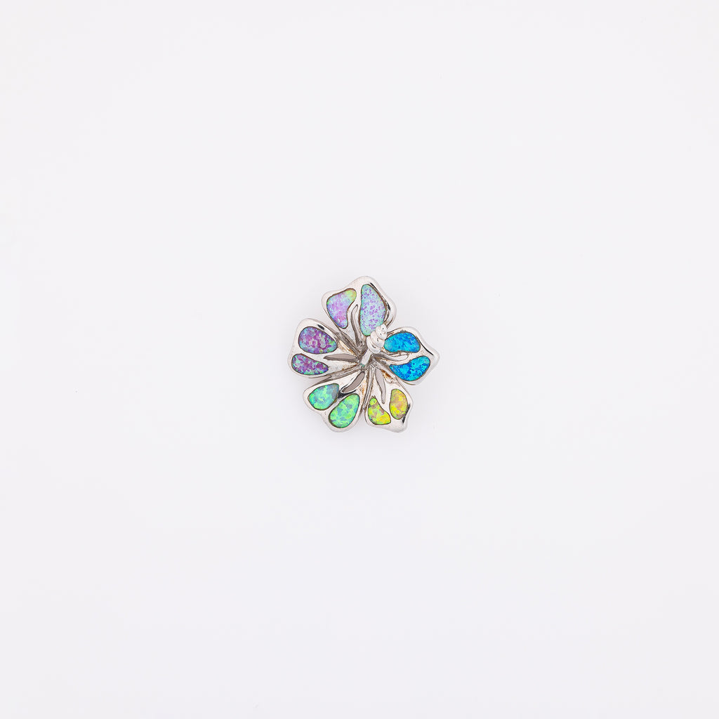 Multicolor Opal Hibiscus Pendant