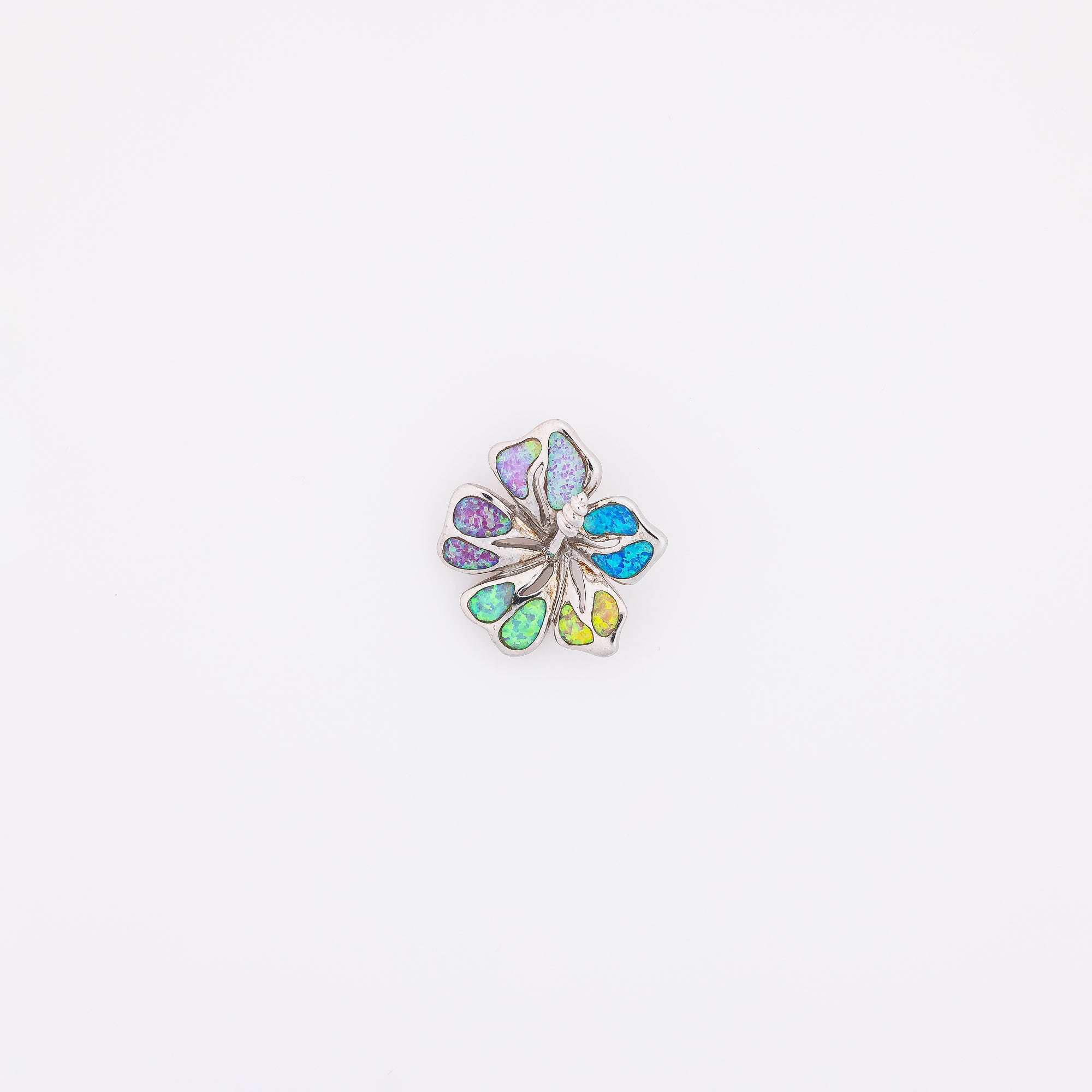 Multicolor Opal Hibiscus Pendant