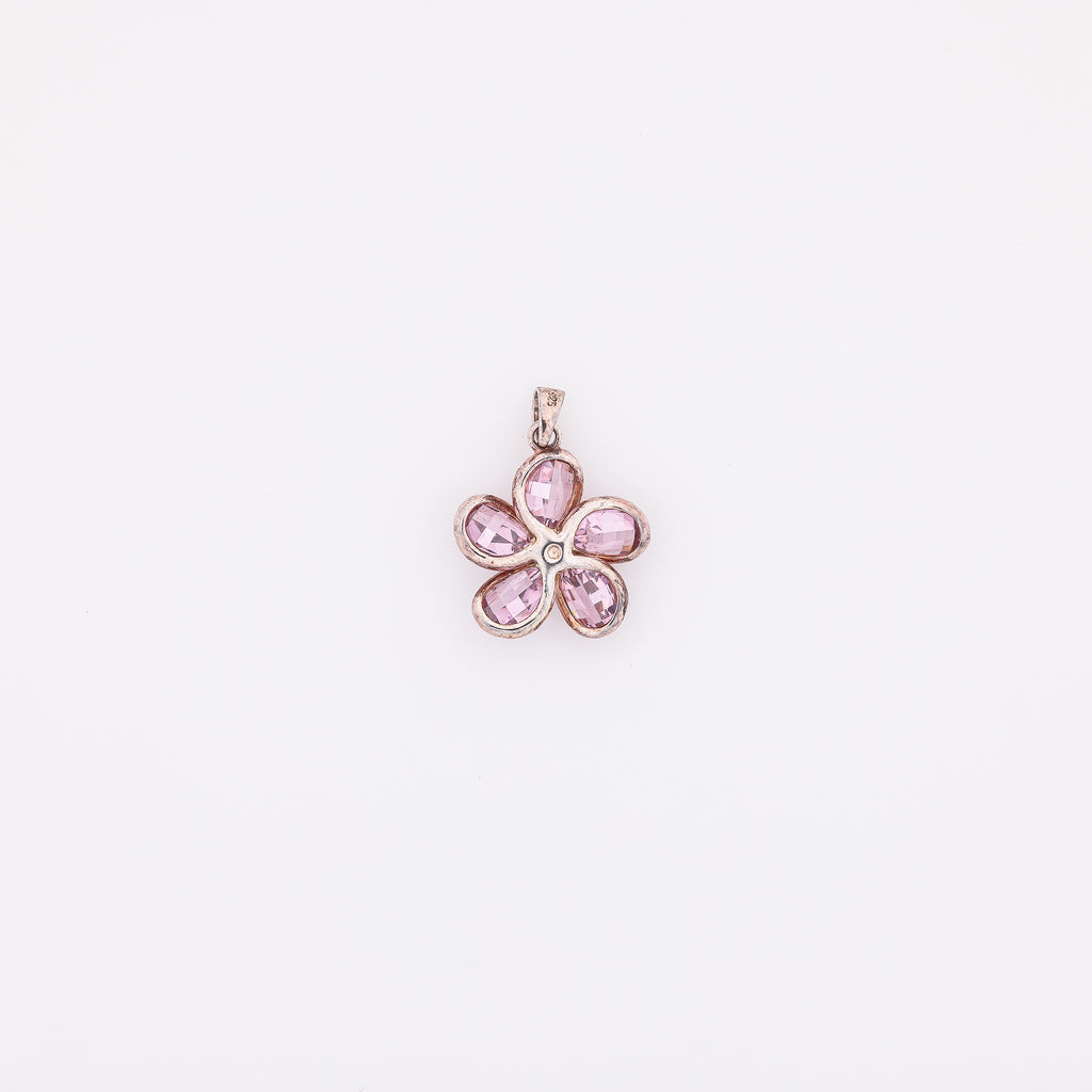 Pink Crystal Plumeria Pendant