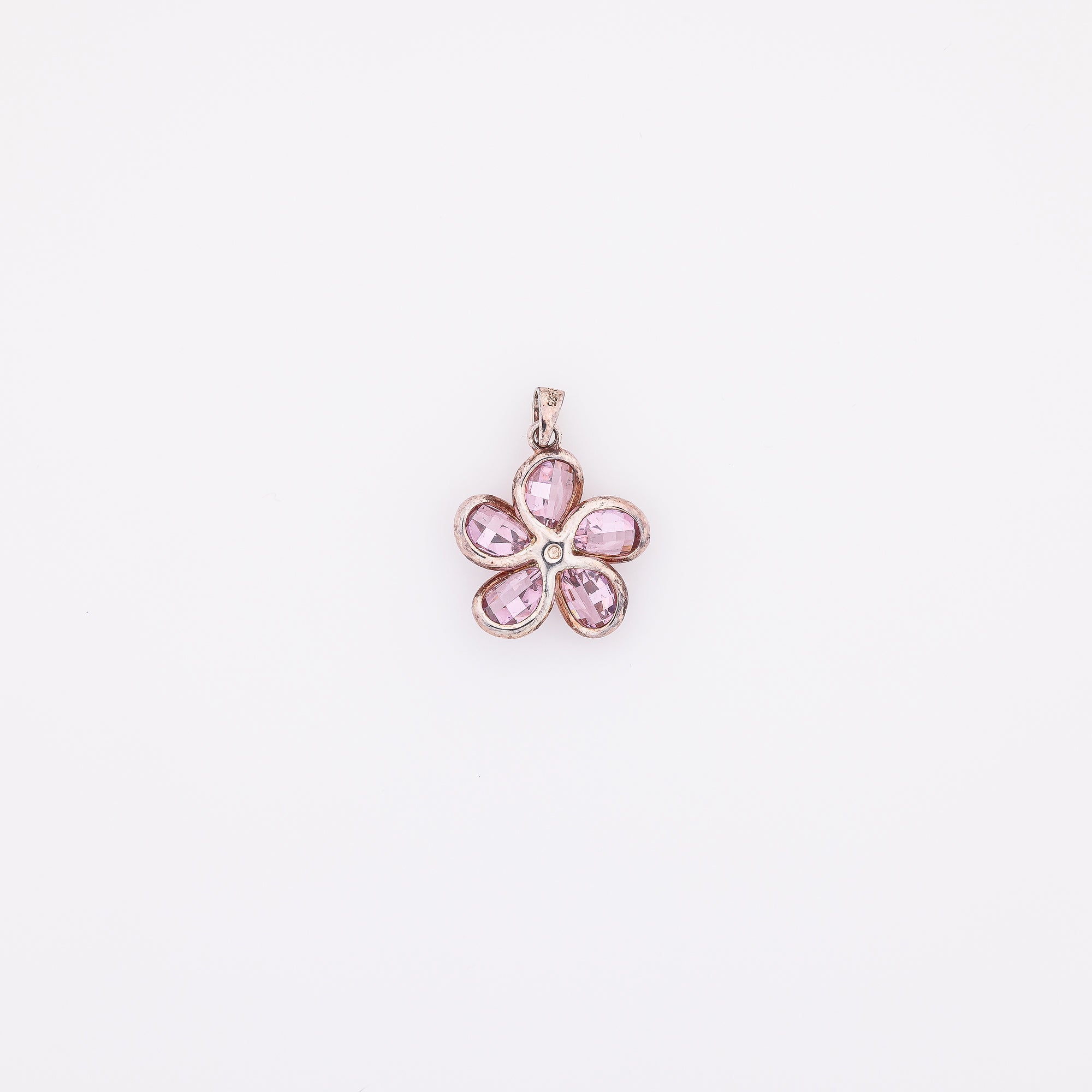Pink Crystal Plumeria Pendant