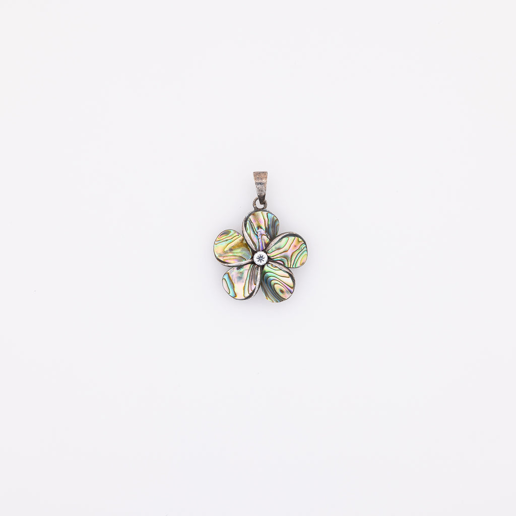 Abalone Shell Plumeria Pendant