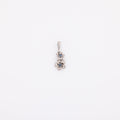 Double Dangling Plumeria Pendant with Sapphires in 14k White Gold