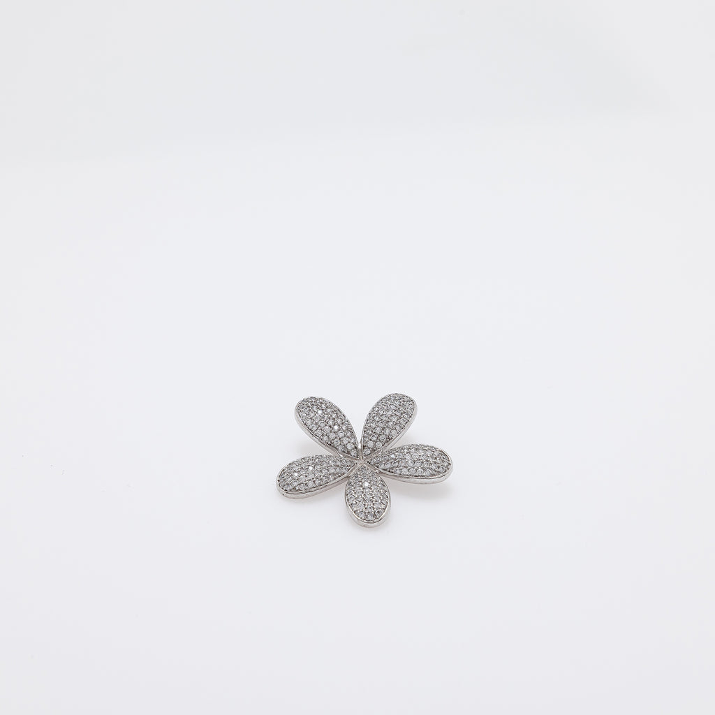 Five Petals CZ Extra Bling Plumeria Pendant