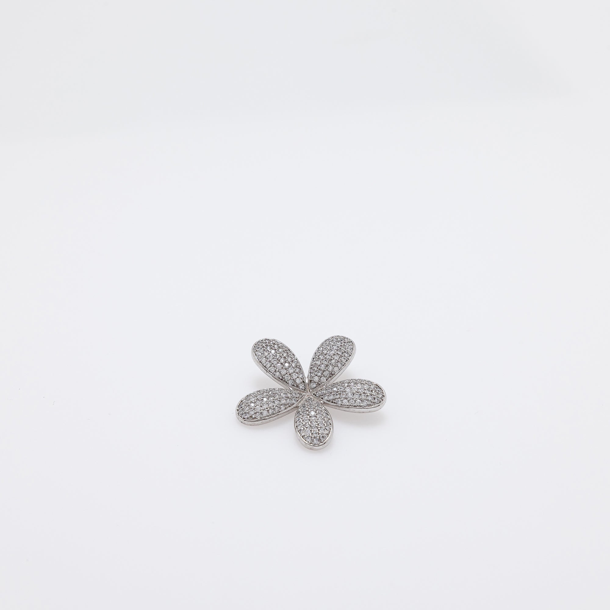 Five Petals CZ Extra Bling Plumeria Pendant