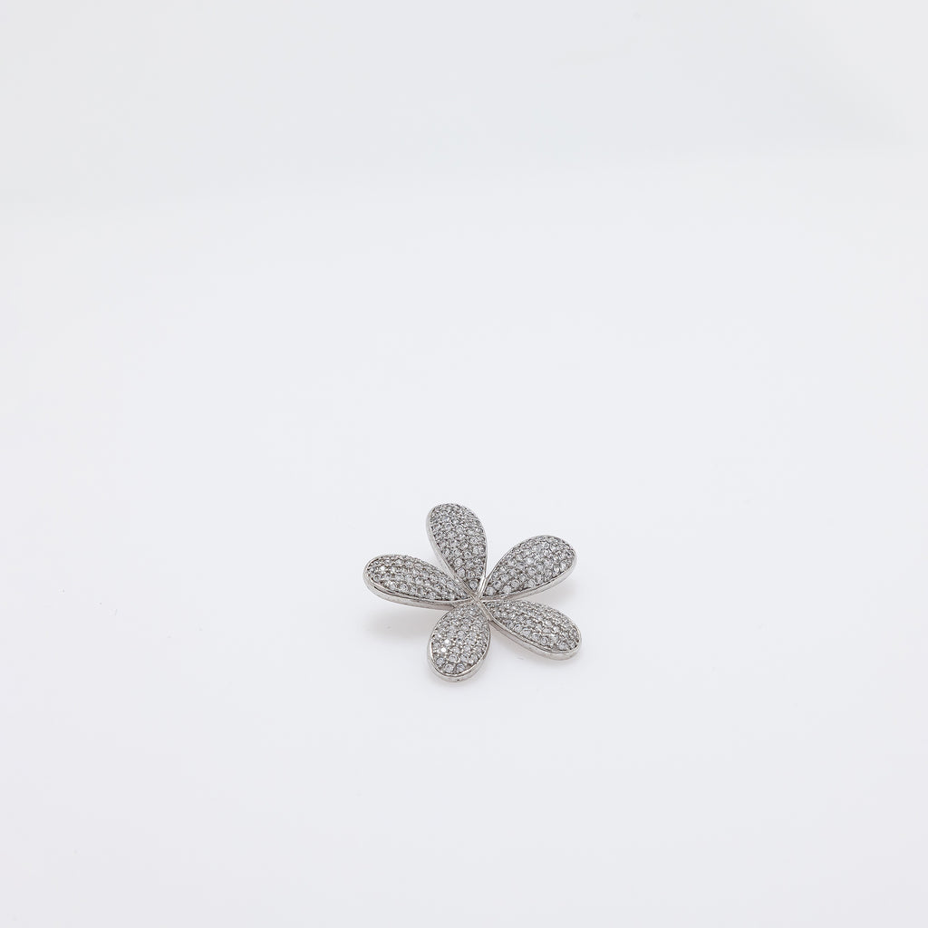 Five Petals CZ Extra Bling Plumeria Pendant