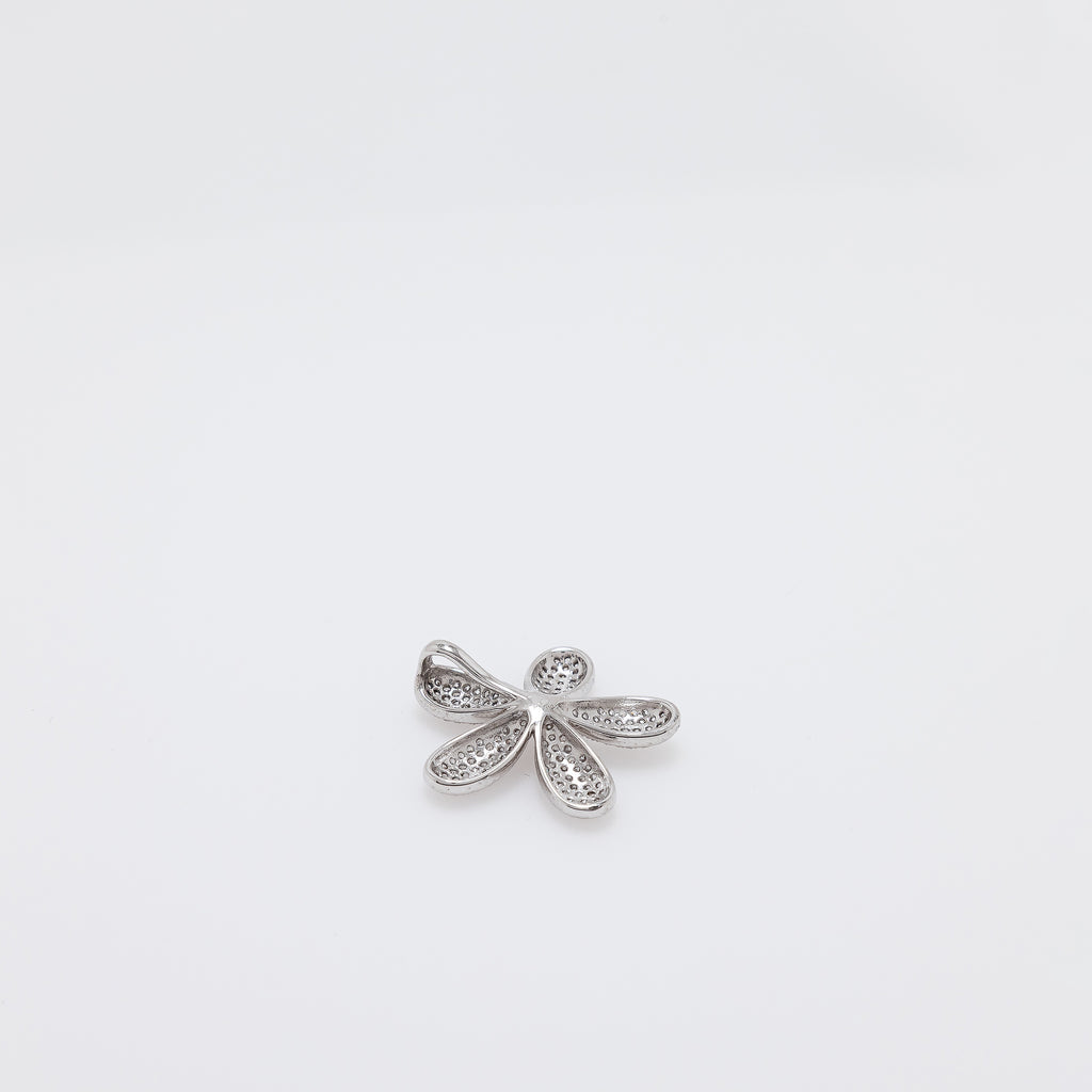 Five Petals CZ Extra Bling Plumeria Pendant