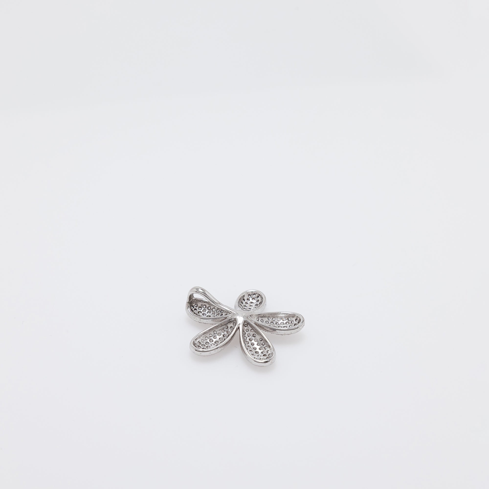 Five Petals CZ Extra Bling Plumeria Pendant
