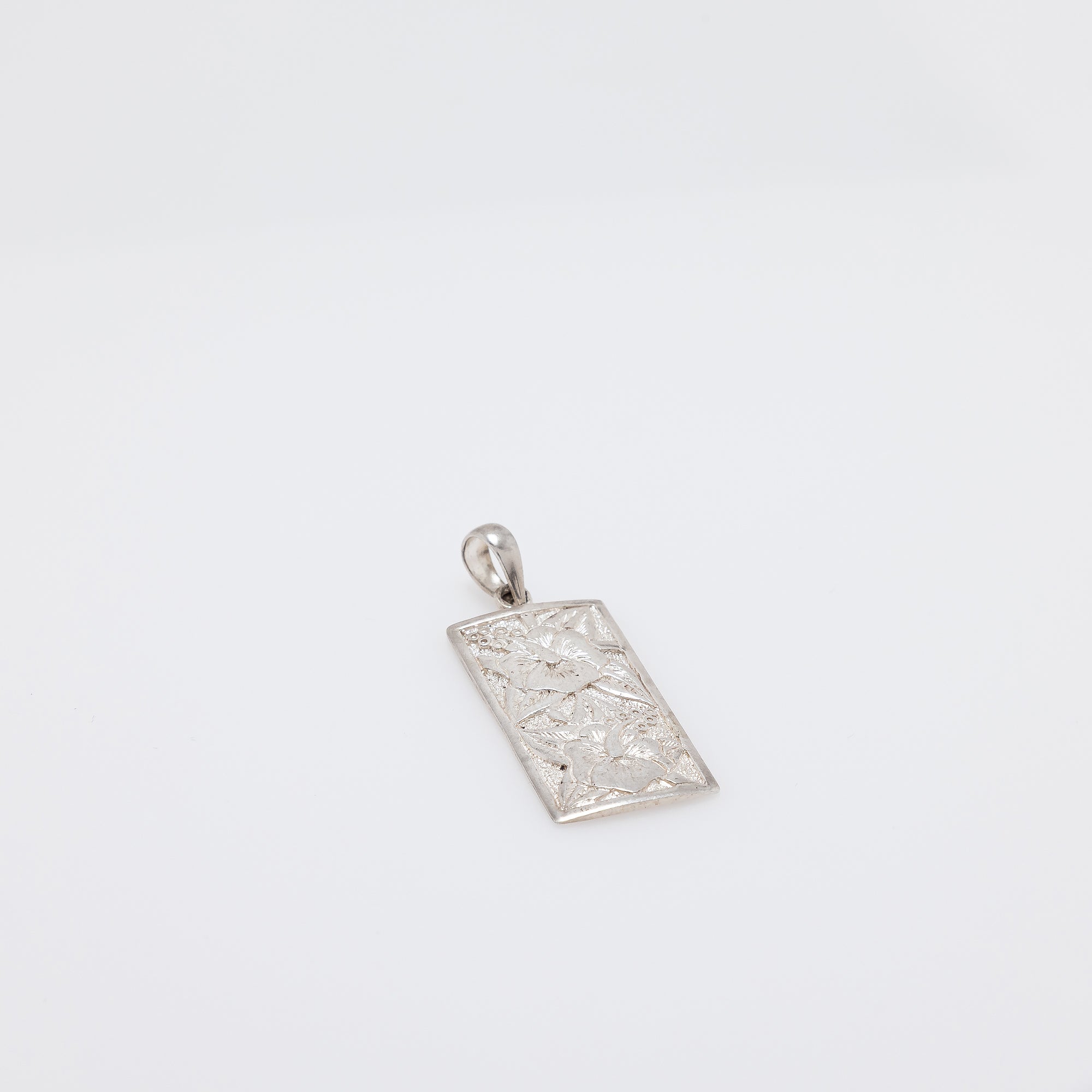 Double Hibiscus Vertical Bar Pendant - Large Size