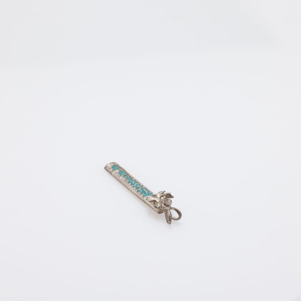 Turquoise KU'UIPO + Hibiscus Vertical Bar Pendant