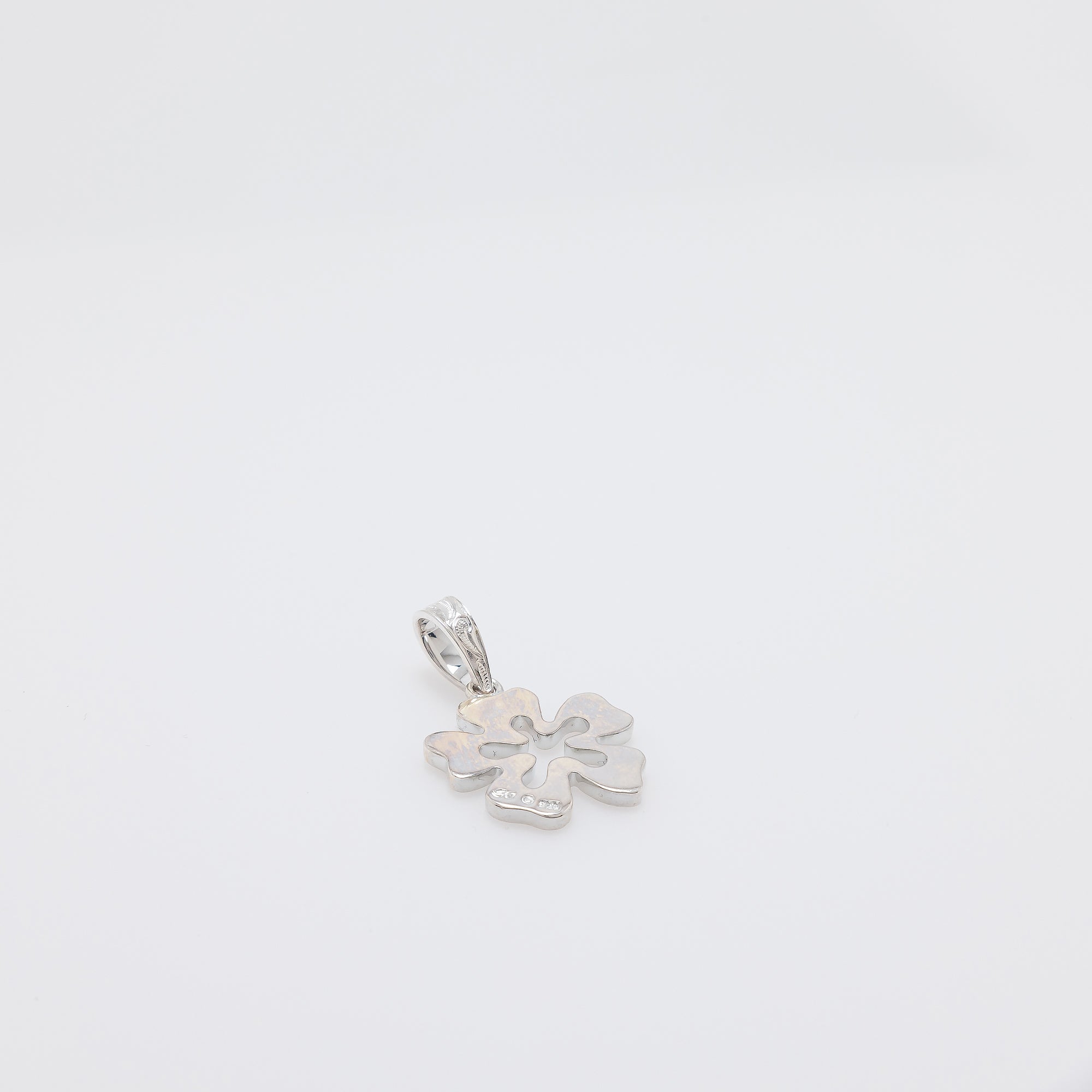 Cutout Engraved Hibiscus Pendant