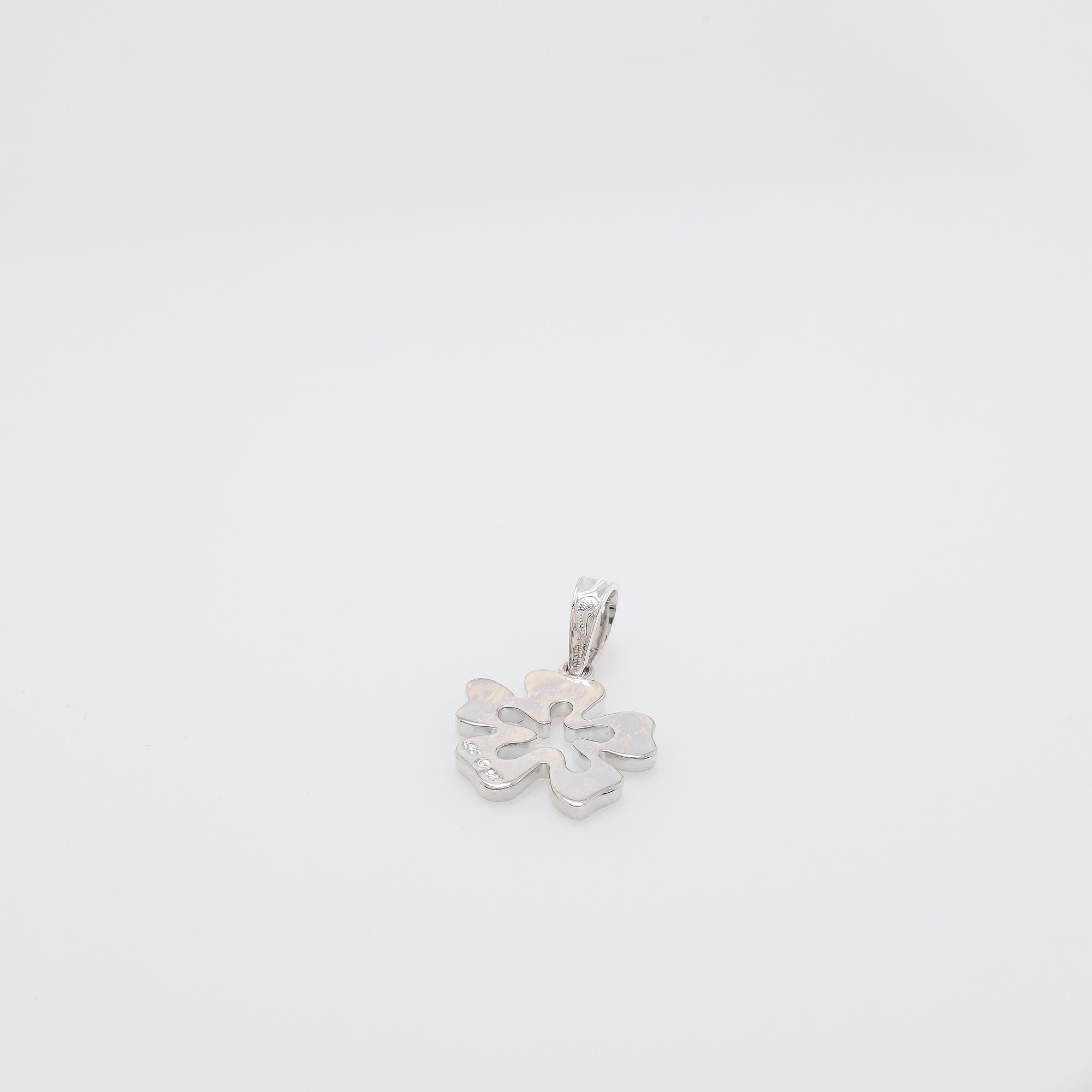 Cutout Engraved Hibiscus Pendant