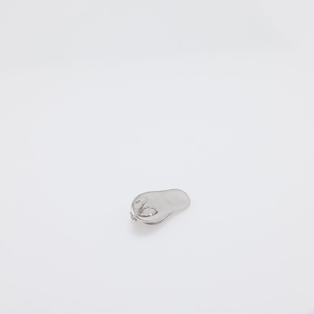 Large Silver Slippah with Single Plumeria