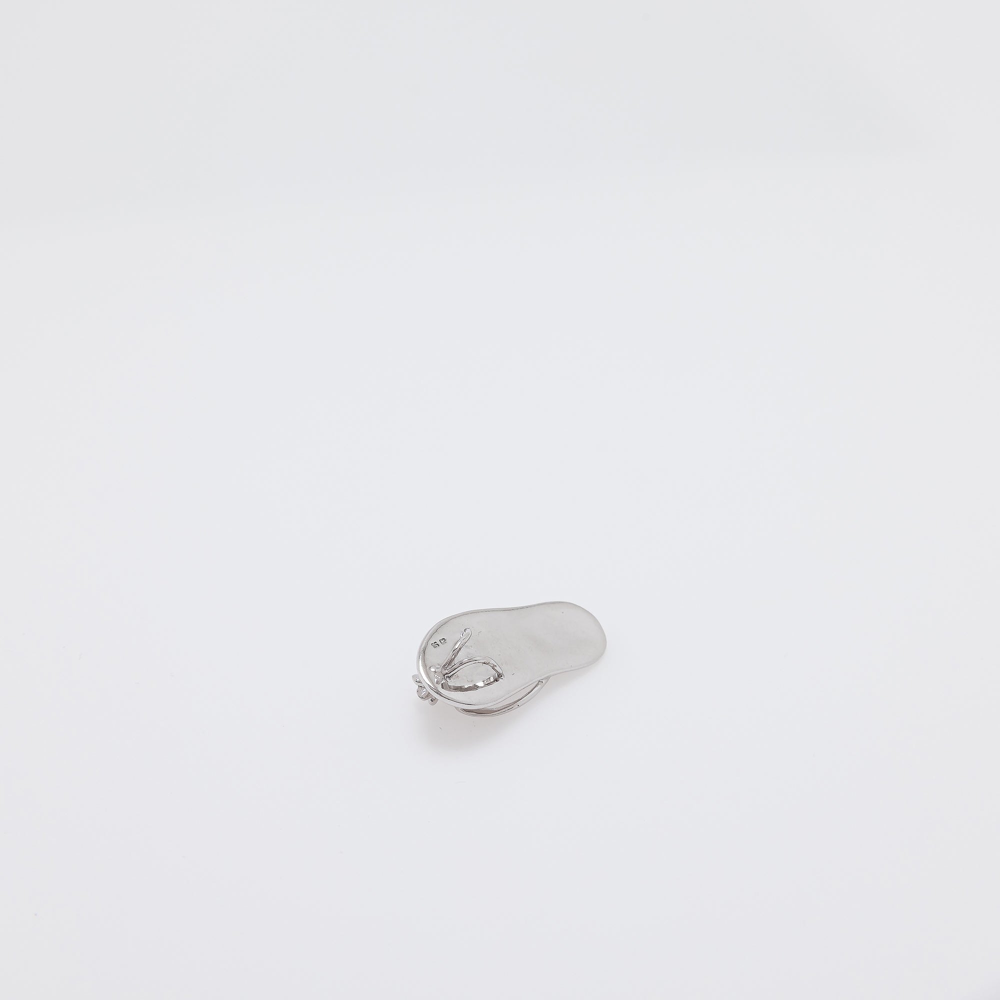Large Silver Slippah with Single Plumeria
