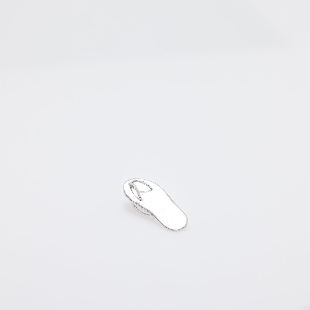 Large Silver Slippah with Single Plumeria