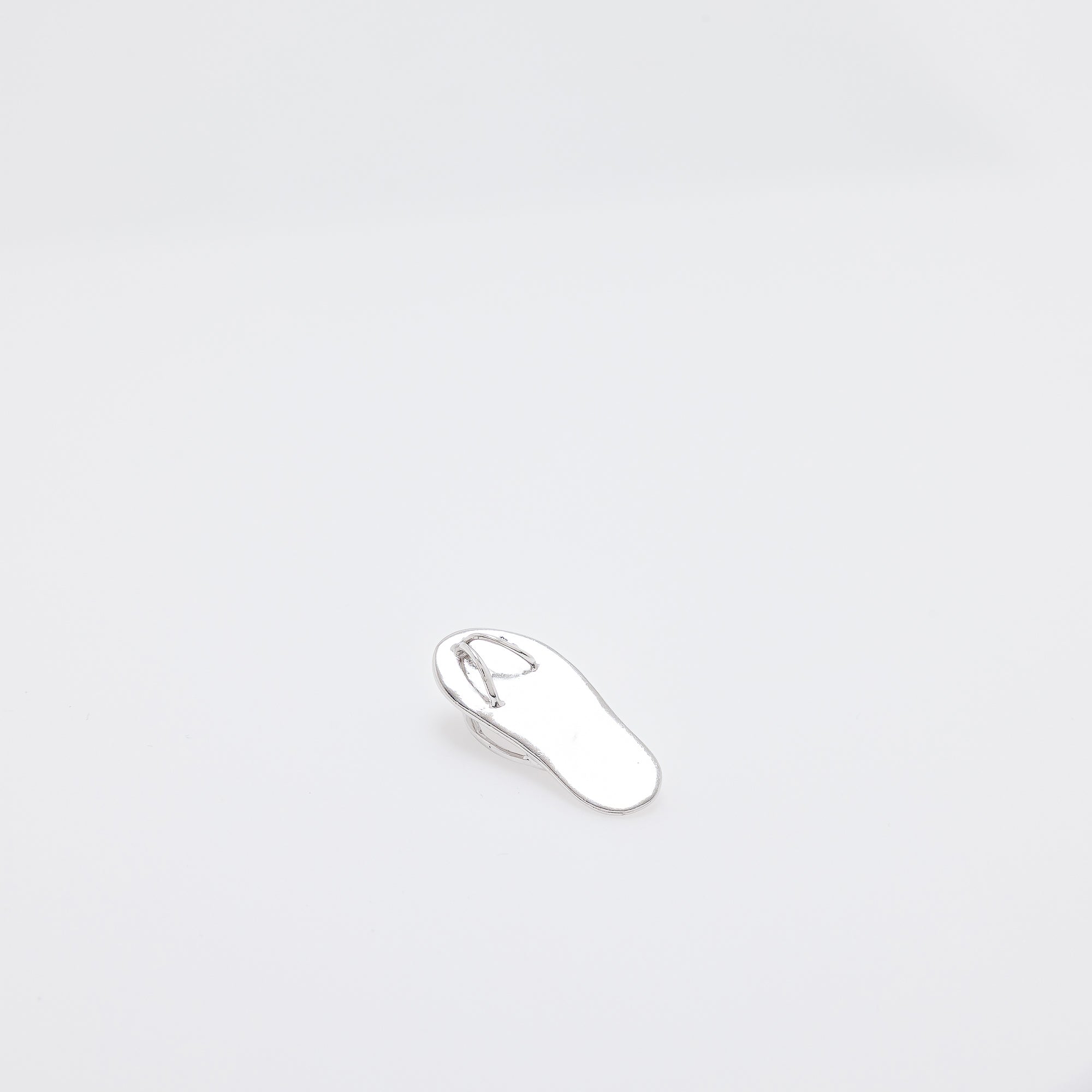Large Silver Slippah with Single Plumeria