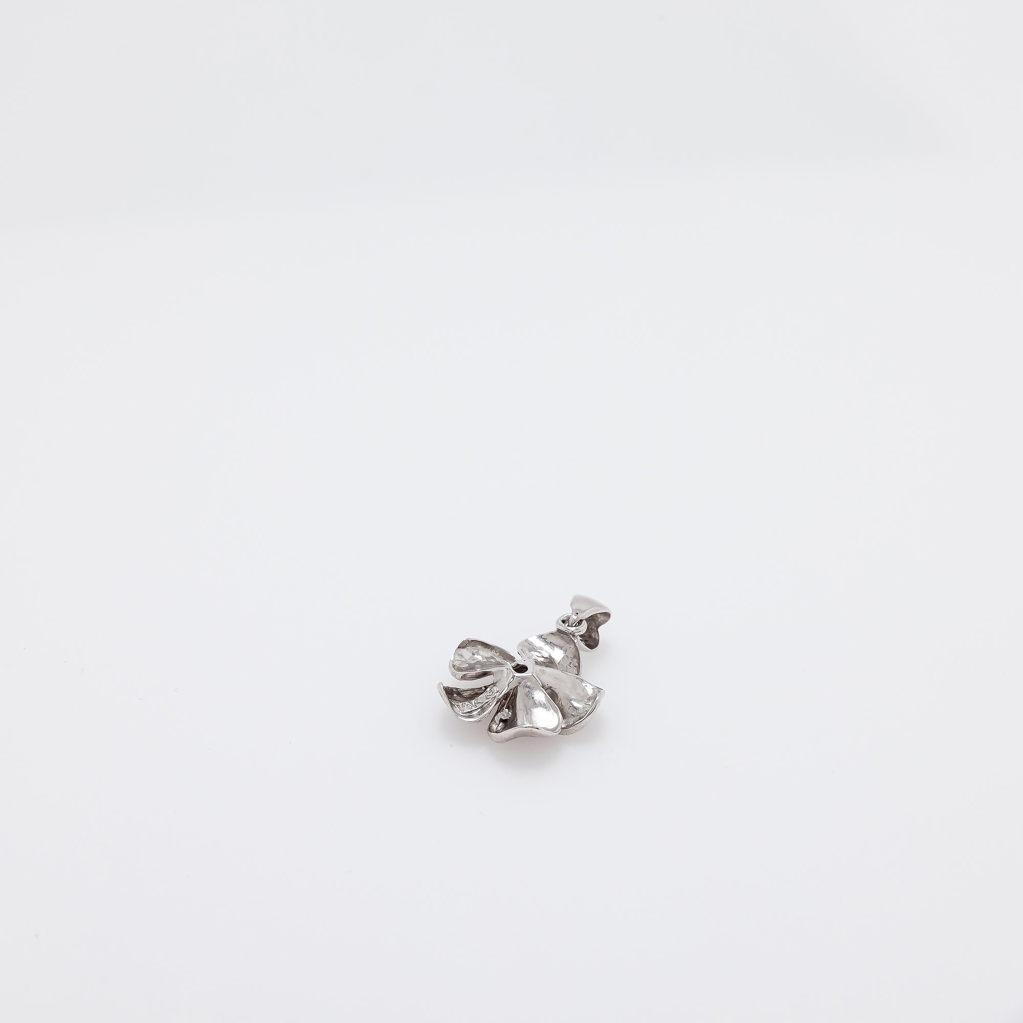 Tanzanite Plumeria Pendant in White Gold