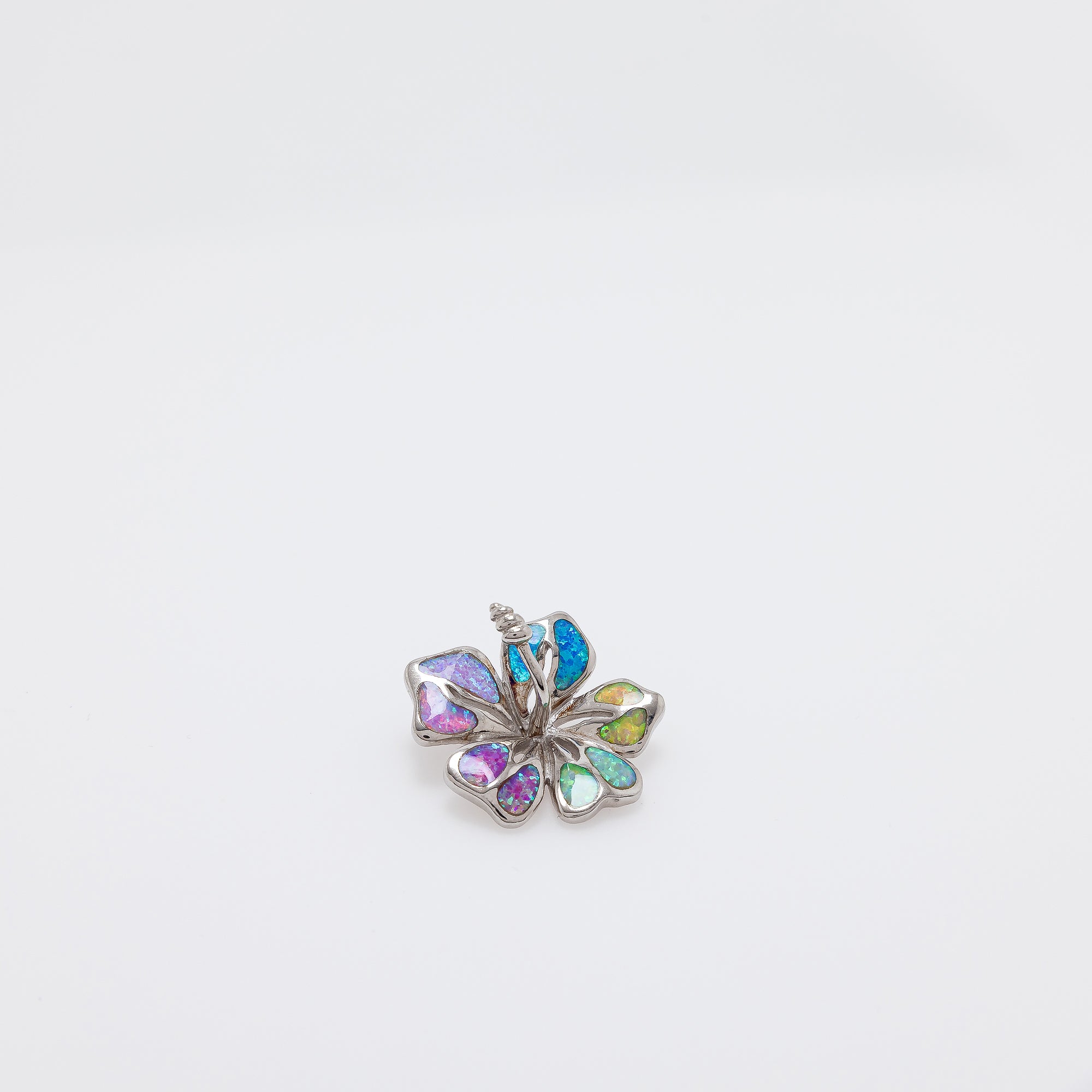 Multicolor Opal Hibiscus Pendant