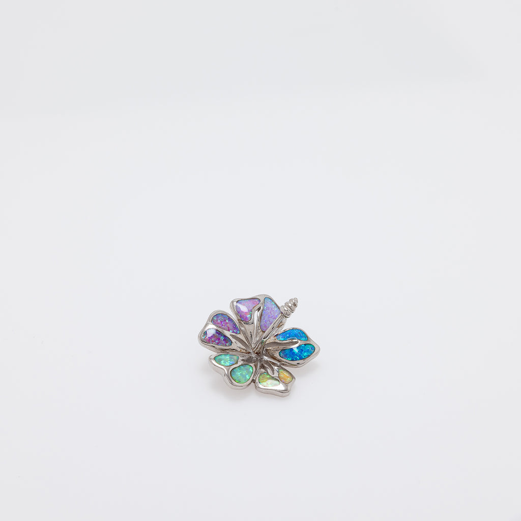 Multicolor Opal Hibiscus Pendant