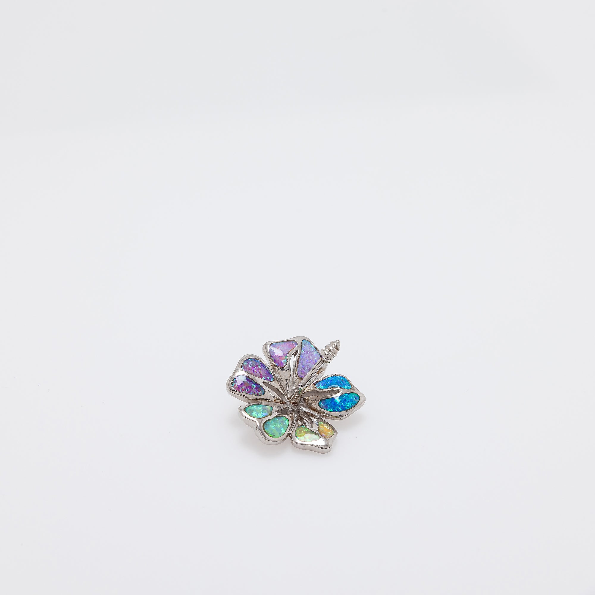 Multicolor Opal Hibiscus Pendant